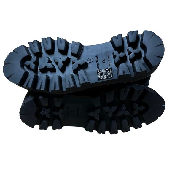 Aquatalia NWT Alyssa Suede Shearling Lace Up Combat Style Boots Black Size 12M - Picture 10 of 11